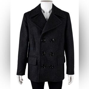 Burberry Charcoal Double-Breasted Pea Coat